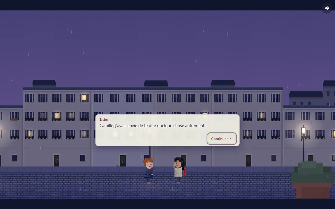 Un dialogue entre deux personnages sur un quai parisien de nuit.